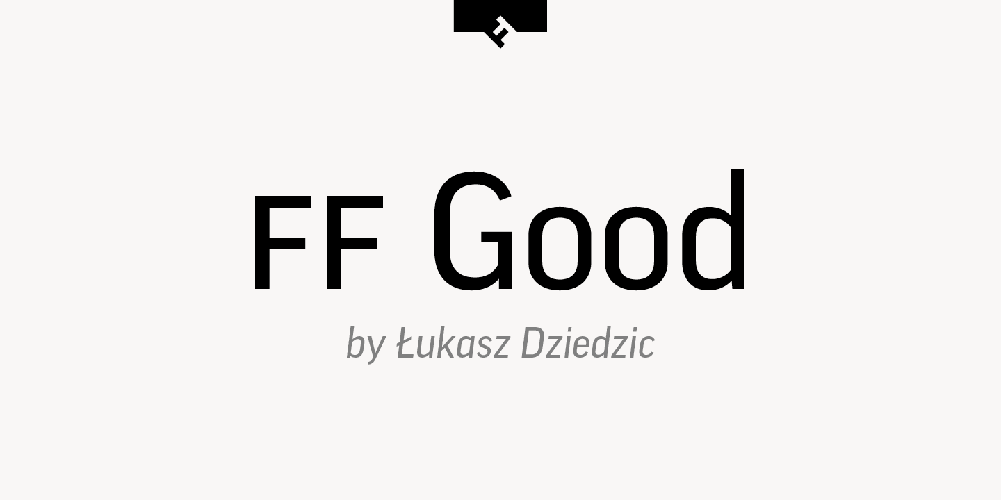 Beispiel einer FF Good Pro Compressed-Schriftart